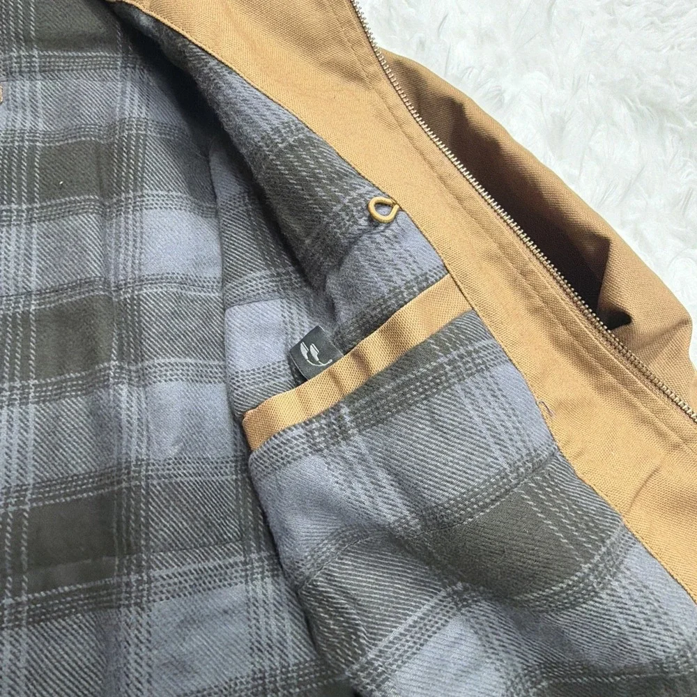 BOEING Mens Canvas Jacket Workwear‎ Corduroy Collar Flannel Lined Insulated New!